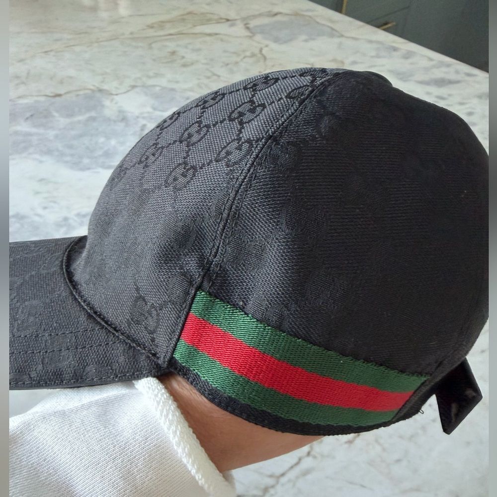 Black Gucci Canvas Baseball Cap - Picture 3 of 8